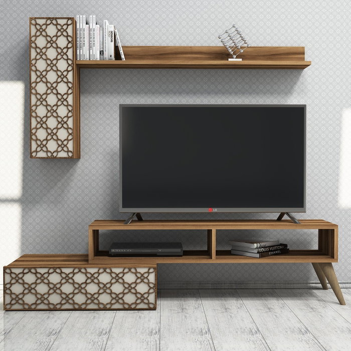 Hanah Home Planet - Mueble de TV Nogal y Crema Hanah Home Planet - Mueble de TV Nogal y Crema